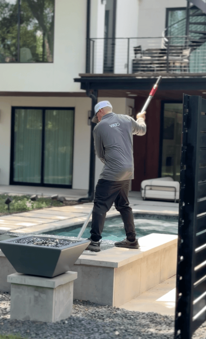 Cerv pool technician at work